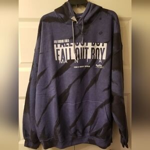 Fall Out Boy Mens AUTHENTIC Hooded Sweatshirt Hoodie Purple Black Tie-Dye 2X NEW